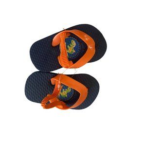 I Apparel  Toddler Boys Size XS 5 6 Flip Flops Sandals Thongs Orange Blue Navy T